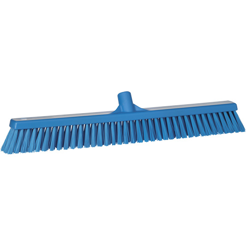 Combo Bristle Push Broom, Coarse/Fine Bristles, 24", Polyester, Blue Toolneeds Inc.