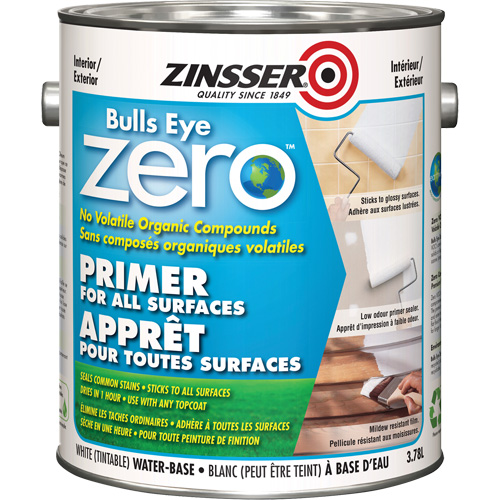 Bulls Eye Zero Low VOC Primer, 3.78 L, Gallon, Tintable White Toolneeds Inc.