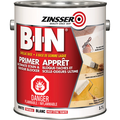 B-I-N&reg; Shellac-Base Sealer Primer, 3.7 L, Gallon, Tintable White Toolneeds Inc.