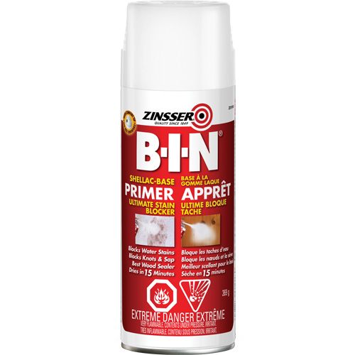 Appr&ecirc;t-scellant &agrave; base de gomme-laque B-I-N, 369 g, Canette a&eacute;rosol, Blanc Toolneeds Inc.