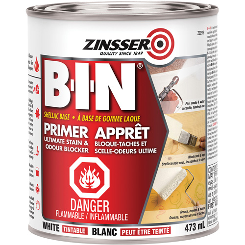 B-I-N&reg; Shellac-Base Sealer Primer, 473 ml, Can, Tintable White Toolneeds Inc.