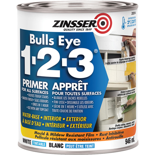 Bulls Eye 1-2-3&reg; Water-Base Primer, 946 ml, Can, White Toolneeds Inc.