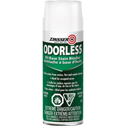 Odourless Oil-Base Stain Blocking Primer, White, Very Flat, Aerosol Can Toolneeds Inc.