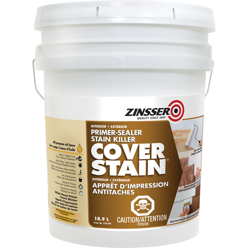 Scellant d'appr&ecirc;t &agrave; base d'huile Cover Stain, 18,9 L, Seau, Blanc Toolneeds Inc.