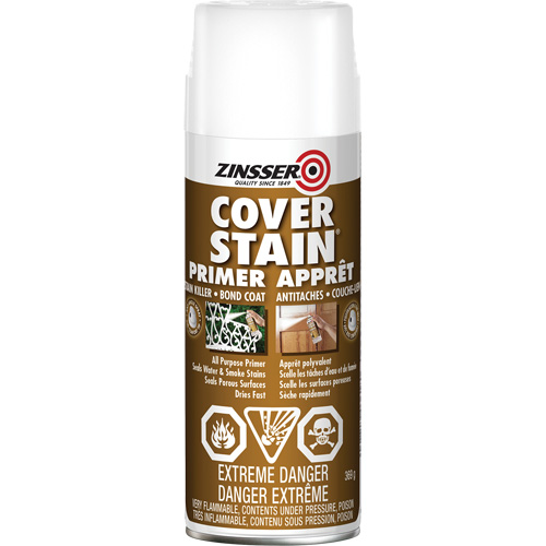 Scellant d'appr&ecirc;t &agrave; base d'huile Cover Stain, Canette a&eacute;rosol, Blanc Toolneeds Inc.