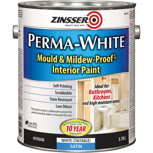Perma-White&reg; Mold & Mildew-Proof Interior Paint, 3.78 L, Gallon, White Toolneeds Inc.