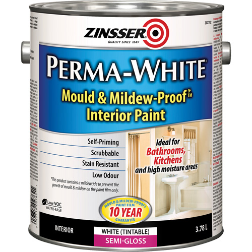 Peinture int&eacute;rieure Mold & Mildew-Proof Perma-White, 3,78 L, Gallon, Blanc Toolneeds Inc.
