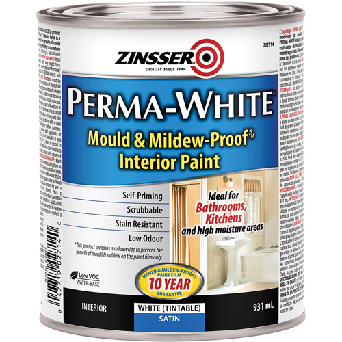 Perma-White&reg; Mold & Mildew-Proof Interior Paint, 931 ml, Can, White Toolneeds Inc.