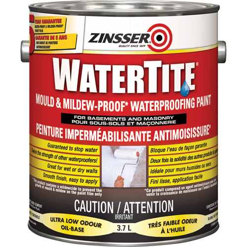 Peinture &agrave; l'&eacute;preuve de l'eau Watertite Mold & Mildew-Proof, Blanc, Satin&eacute;, 3,78 L, Gallon Toolneeds Inc.