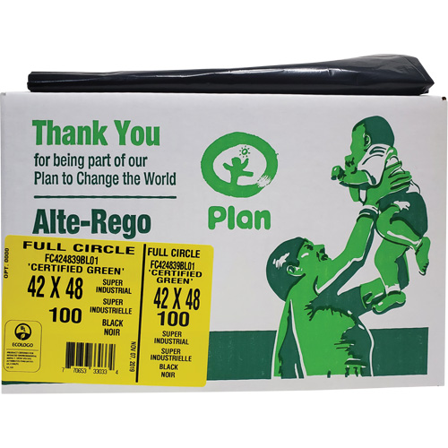 Sacs &agrave; d&eacute;chets industriels super Full Circle, Biod&eacute;gradable, T-Fort, 48" lo x 42" la, &eacute;paisseur de 1,5 mil Toolneeds Inc.
