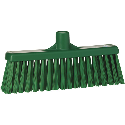 Upright Broom Head, Medium Bristles, 12", Polyester, Green Toolneeds Inc.