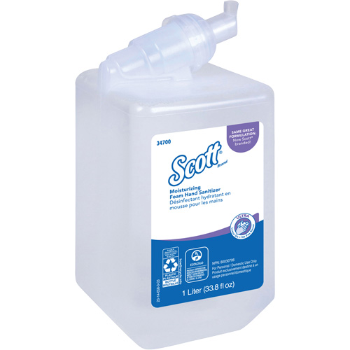 Mousse d&eacute;sinfectante et hydratante pour les mains Control de Scott, 1000 ml, Cartouche de recharge, 70 % alcool Toolneeds Inc.