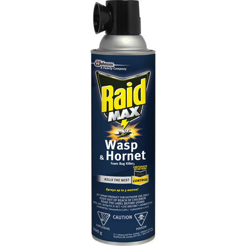 Mousse insecticide contre les gu&ecirc;pes et les frelons Raid Max, 500 g, Canette a&eacute;rosol, &agrave; base de solvant Toolneeds Inc.