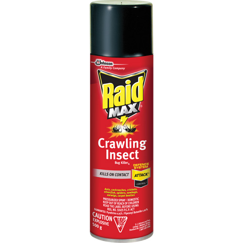 Raid&reg; Max&reg; Crawling Insect Bug Killer, 500 g, Aerosol Can, Solvent Base Toolneeds Inc.