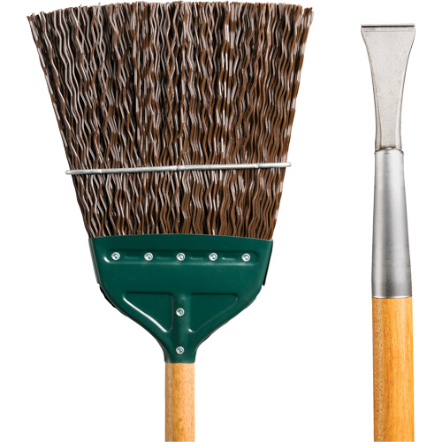 Track & Switch Broom with Heavy-Duty Forged Chisel, Wood Handle, Polypropylene Bristles, 55" L Toolneeds Inc.
