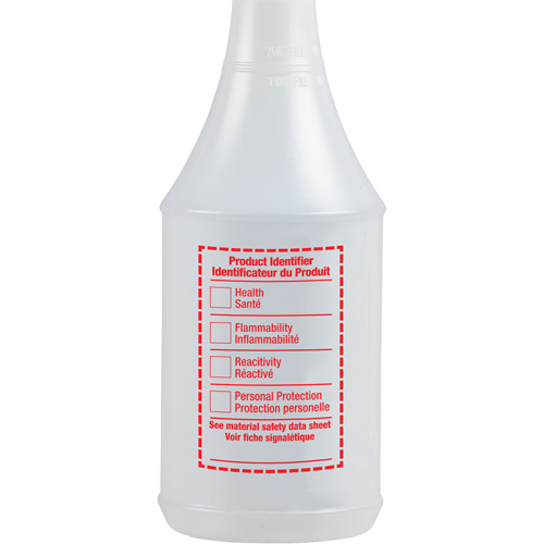 Bouteille &agrave; pulv&eacute;risateur ronde avec &eacute;tiquette SIMDUT, 24 oz Toolneeds Inc.