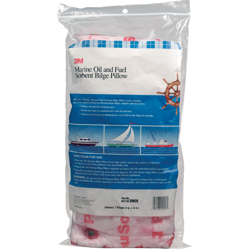 Tampon de fond de cale pour huiles et carburants nautiques, Huile seulement, 15" lo x 7" la, 12,1 gal absorption/pqt Toolneeds Inc.