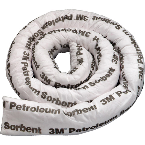 Barri&egrave;re de pollution absorbante double pour produits p&eacute;troliers, Huile seulement, 8' lo x 3" la, Absorption 15,7 gal Toolneeds Inc.