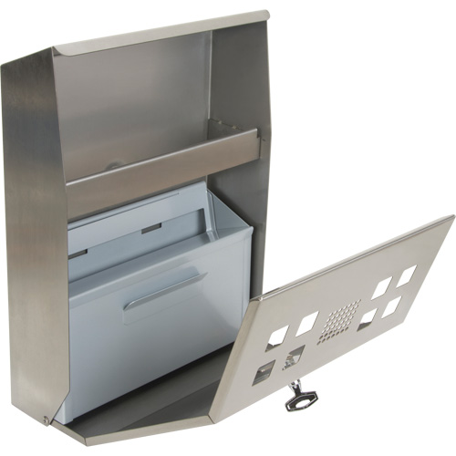 Cendrier, Montage mural, Acier inoxydable, Capacit&eacute; 1.6 Litres, Hauteur 13-4/5" Toolneeds Inc.