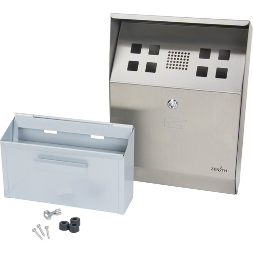 Cendrier, Montage mural, Acier inoxydable, Capacit&eacute; 1.6 Litres, Hauteur 13-4/5" Toolneeds Inc.