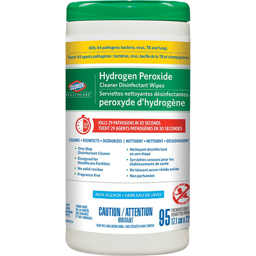 Lingettes d&eacute;sinfectantes et nettoyantes &agrave; base de peroxyde d'hydrog&egrave;ne Healthcare, 95 lingettes Toolneeds Inc.
