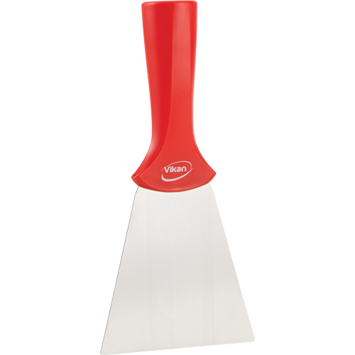 Grattoir en acier inoxydable avec poign&eacute;e montable sur manche, Rouge, 4" la x 8" lo Toolneeds Inc.