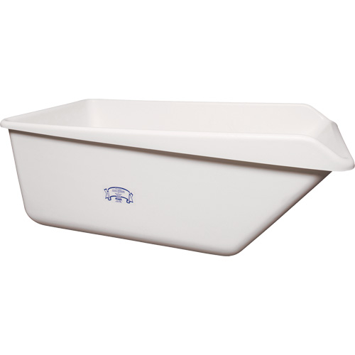 Bac de rangement &agrave; rebord inclin&eacute; avec vidange, Plastique, Blanc Toolneeds Inc.