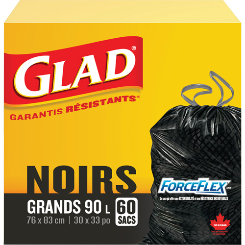 90L Garbage Bags, Regular, 30" W x 33" L, Black Toolneeds Inc.