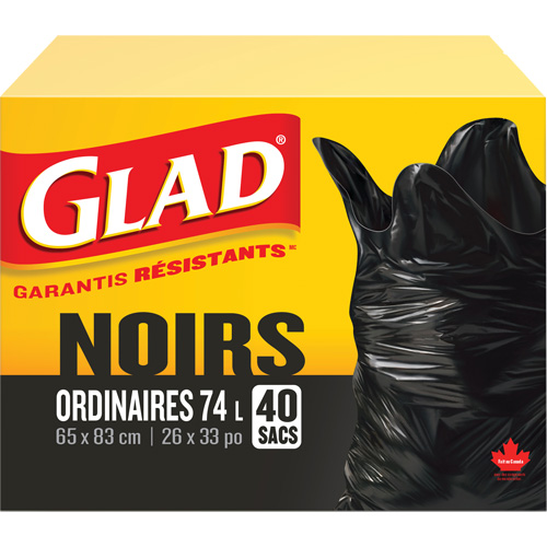 74L Garbage Bags, Regular, 26" W x 33" L, Black Toolneeds Inc.
