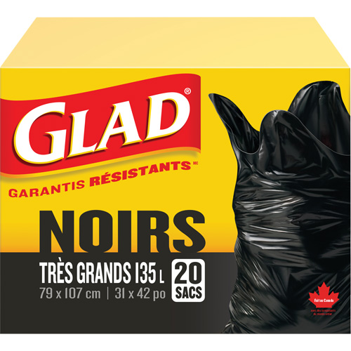 135L Garbage Bags, Regular, 31" W x 42" L, Black Toolneeds Inc.