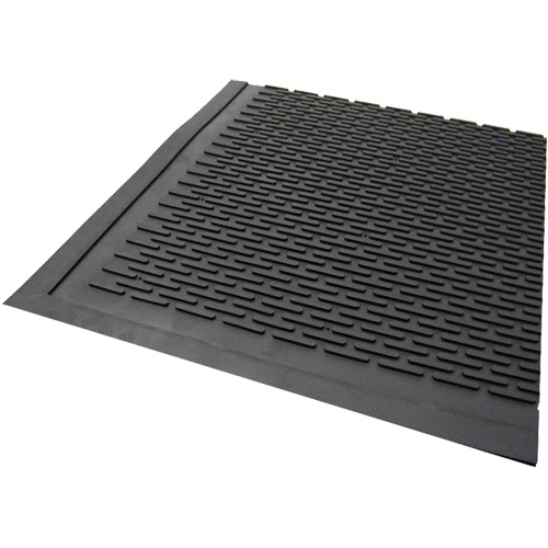 Outdoor Mat, Rubber, Scraper Type, Solid Pattern, 3' x 5', Black Toolneeds Inc.