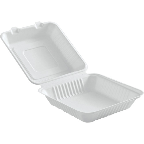 Compostable Hinged Food Containers, Bagasse, Square Toolneeds Inc.