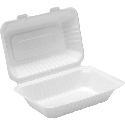 Compostable Hinged Food Containers, Bagasse, Rectangular Toolneeds Inc.