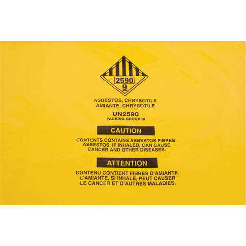 Doublures pour d&eacute;chets dangereux, Amiante, 40" lo x 26" la, 3 mils Toolneeds Inc.