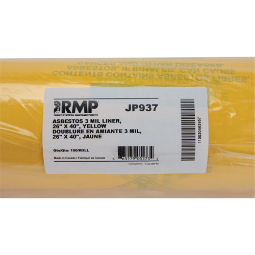 Doublures pour d&eacute;chets dangereux, Amiante, 40" lo x 26" la, 3 mils Toolneeds Inc.