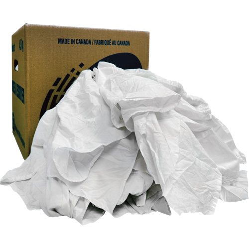 Chiffons recycl&eacute;s, Coton, Blanc, 10 lb Toolneeds Inc.