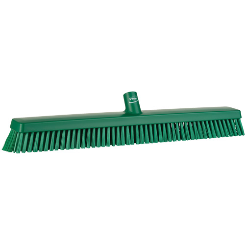 Heavy-Duty Push Broom, Fine/Stiff Bristles, 24", Green Toolneeds Inc.