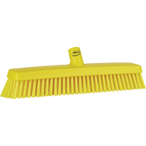 Push Broom Head, Fine/Stiff Bristles, 16-1/2", Polyester/Polypropylene, Yellow Toolneeds Inc.