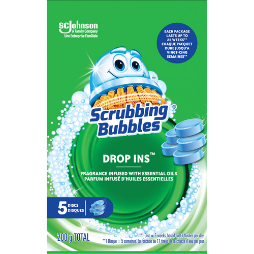 Pastilles nettoyantes pour toilettes Scrubbing Bubbles Drop-Ins, 200 g, Tampon Toolneeds Inc.
