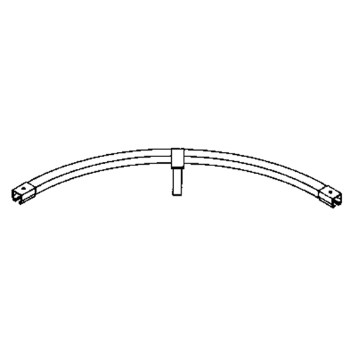 Rail de roulement courb&eacute; sur 90° &agrave; montage au sol pour murs-rideaux, 3' lo Toolneeds Inc.