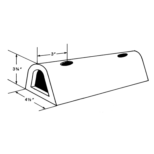 Extruded Rubber Dock Fenders, Rubber, 4-1/2" W x 12" L x 3-3/4" D Toolneeds Inc.