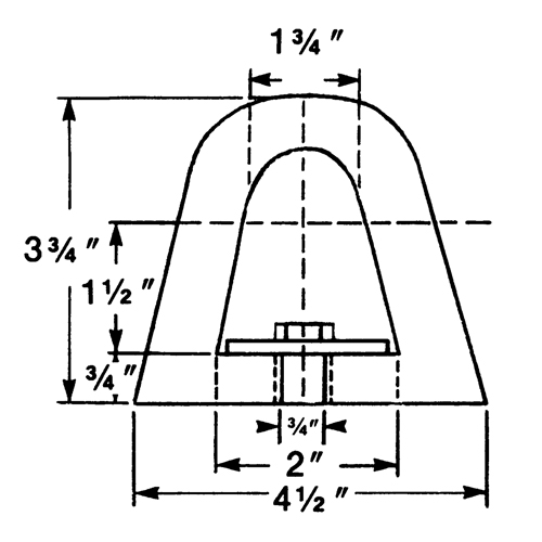 Extruded Rubber Dock Fenders, Rubber, 4-1/2" W x 12" L x 3-3/4" D Toolneeds Inc.