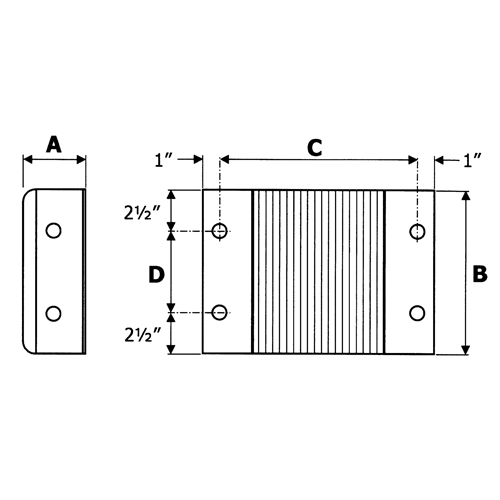 Butoirs de quai lamell&eacute;s, Horizontal, Caoutchouc, 24" la x 4" p x 12" h Toolneeds Inc.