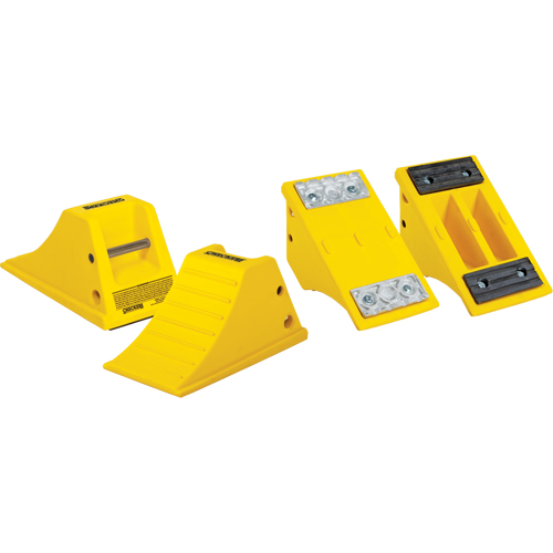 All-Terrain Heavy-Duty Wheel Chocks, Polyurethane, Yellow, 8-1/2" W x 15-1/2" D x 8-1/4" H Toolneeds Inc.