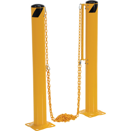 Syst&egrave;me de bornes de protection et chaînes pour quai, Acier, 42" h x 6-5/8" la, Jaune Toolneeds Inc.