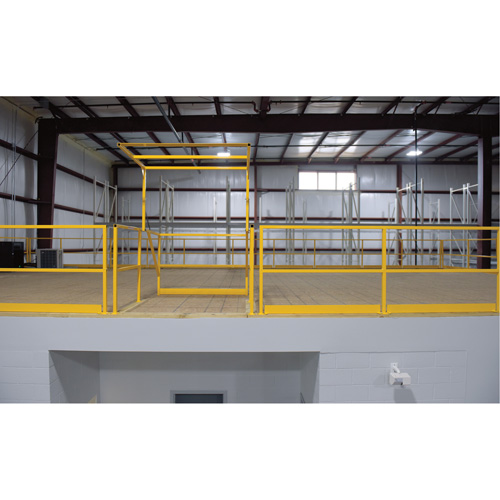 Mezzanine Safety Gate, 68-1/2" L x 42" H, 80-1/16" Raised, Yellow Toolneeds Inc.