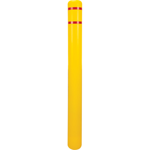 Capuchon en poly&eacute;thyl&egrave;ne pour borne de protection, 4-1/2" dia. x 52" l, Rouge/Jaune Toolneeds Inc.