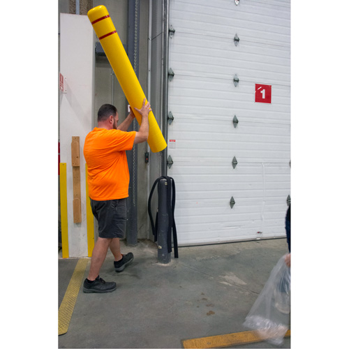 Polyethylene Bollard Cover, 6-5/8" Dia. x 52" L, Red/Yellow Toolneeds Inc.