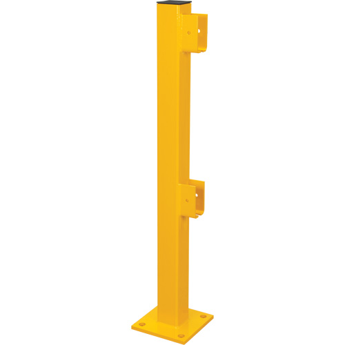 Poteau d'extr&eacute;mit&eacute; pour garde-corps l&eacute;gers, Acier, 42" h, Jaune s&eacute;curit&eacute; OSHA Toolneeds Inc.