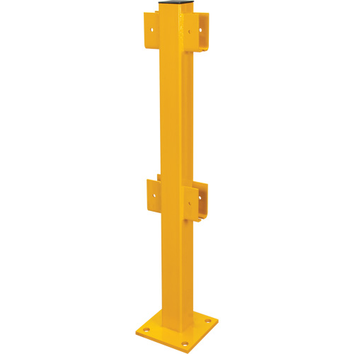 In-Line Post for Light-Duty Guard Rails, Steel, 42" H, Safety Yellow Toolneeds Inc.